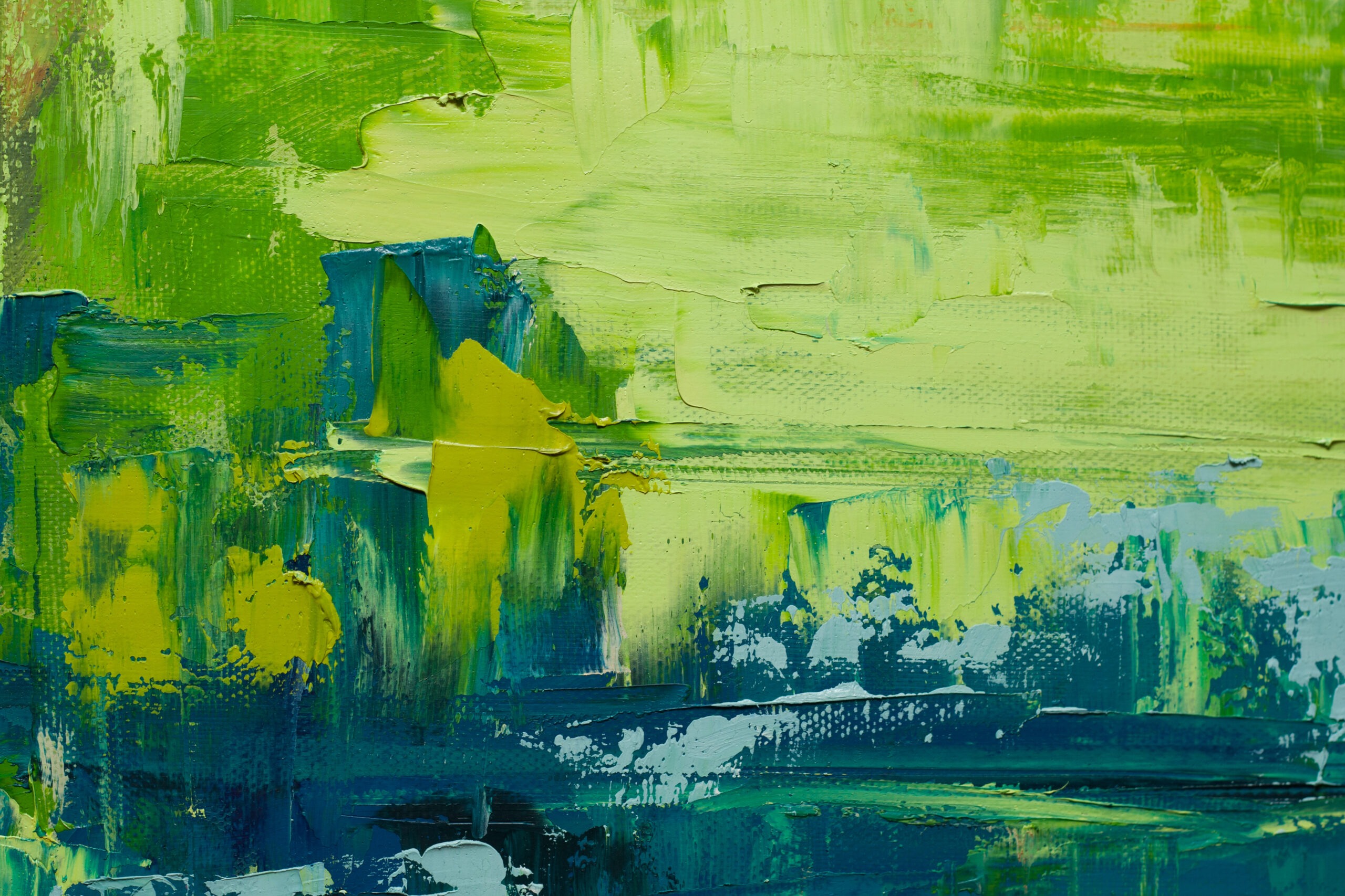Abstract,Art,Background.,Oil,Painting,On,Canvas.,Green,And,Yellow